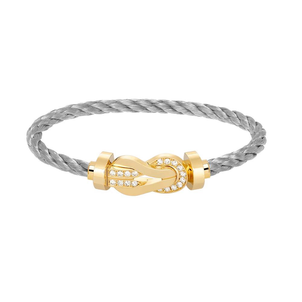 [⭐Shinejoy]CHANCE LARGE 8 FIGURE BUCKLE HALF DIAMOND BRACELET GOLD