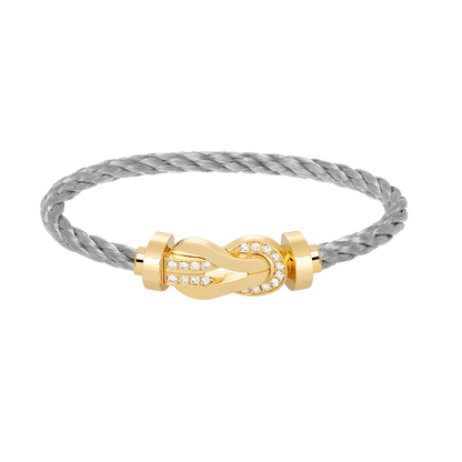[⭐Shinejoy]CHANCE LARGE 8 FIGURE BUCKLE HALF DIAMOND BRACELET GOLD