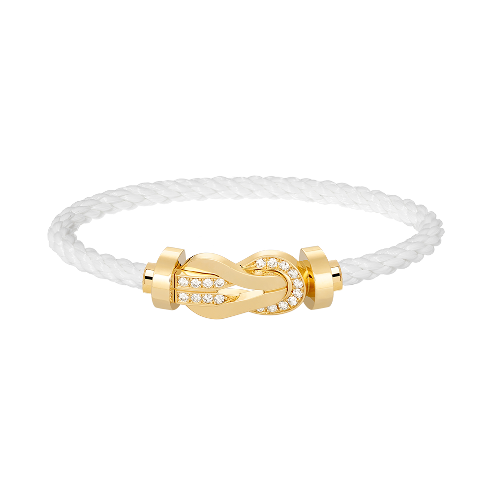 [⭐Shinejoy]CHANCE LARGE 8 FIGURE BUCKLE HALF DIAMOND BRACELET GOLD