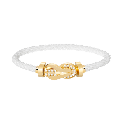 [⭐Shinejoy]CHANCE LARGE 8 FIGURE BUCKLE HALF DIAMOND BRACELET GOLD