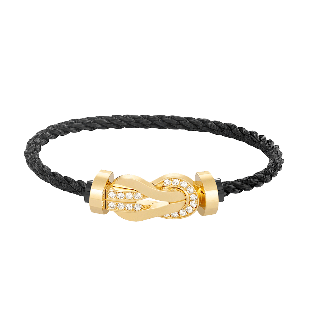 [⭐Shinejoy]CHANCE LARGE 8 FIGURE BUCKLE HALF DIAMOND BRACELET GOLD