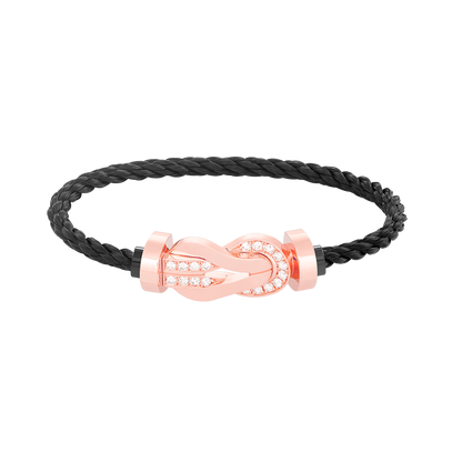 [⭐Shinejoy]CHANCE LARGE 8 FIGURE BUCKLE HALF DIAMOND BRACELET ROSE GOLD