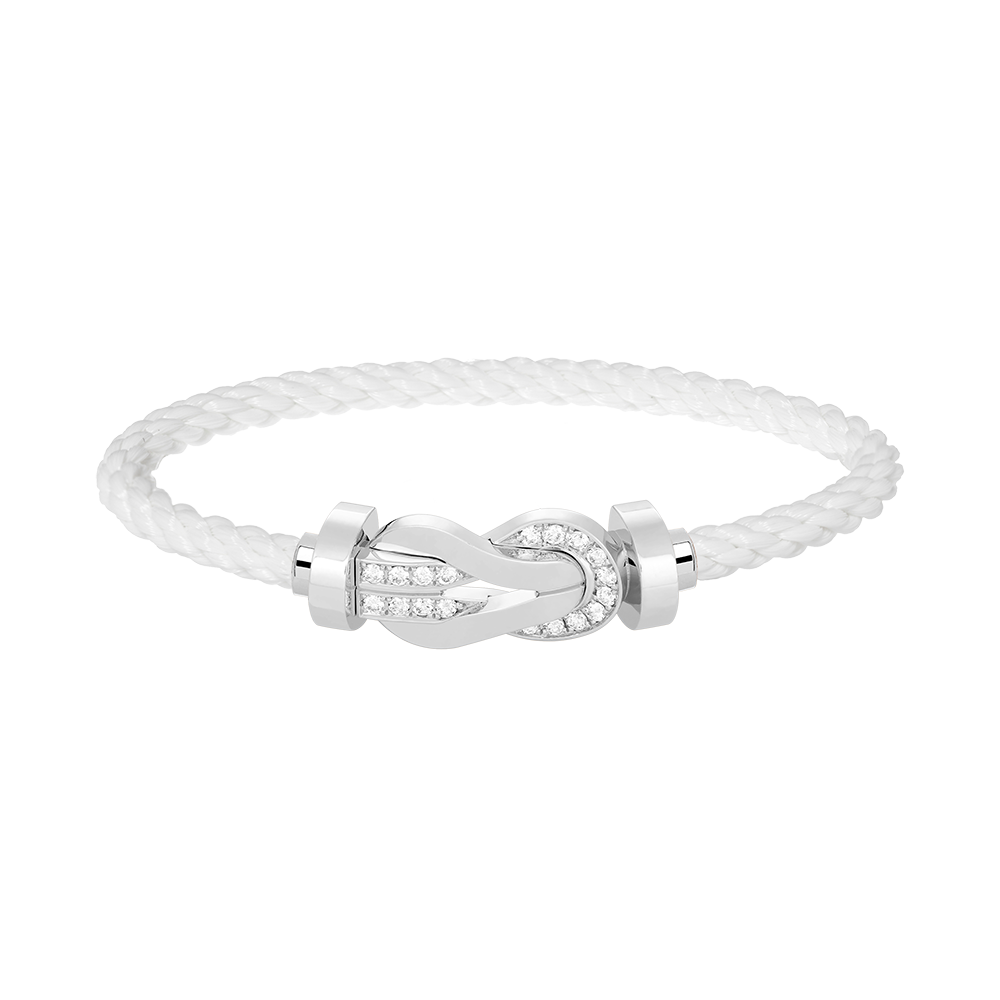 [⭐Shinejoy]CHANCE LARGE 8 FIGURE BUCKLE HALF DIAMOND BRACELET SILVER