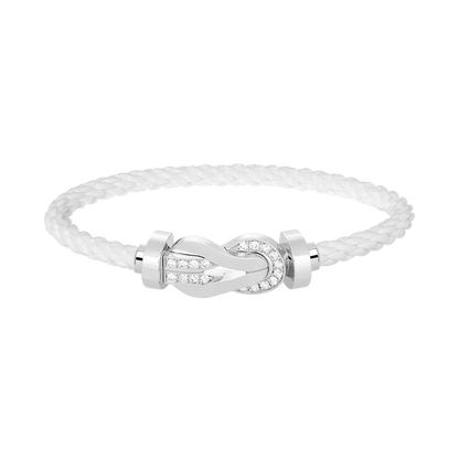 [⭐Shinejoy]CHANCE LARGE 8 FIGURE BUCKLE HALF DIAMOND BRACELET SILVER