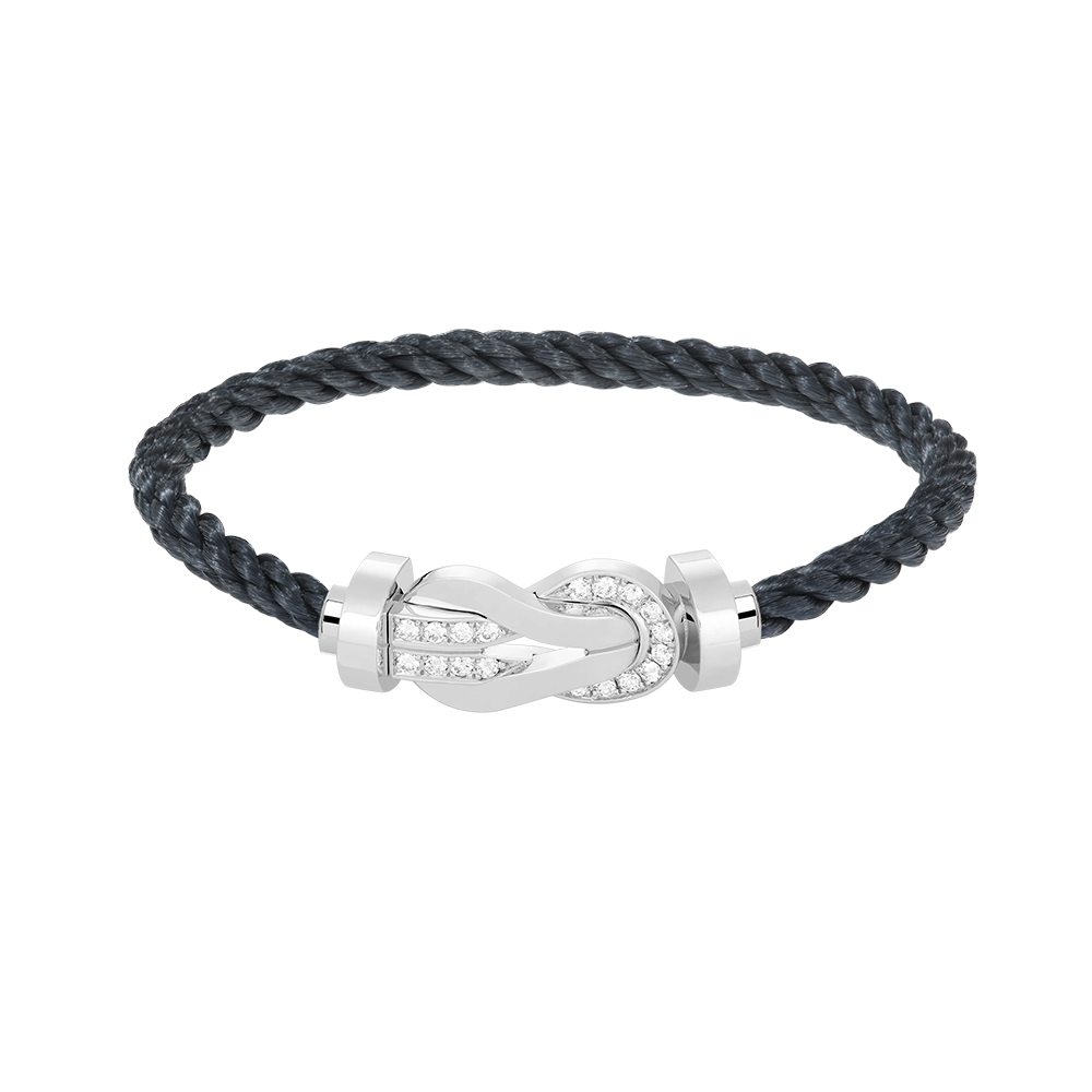 [⭐Shinejoy]CHANCE LARGE 8 FIGURE BUCKLE HALF DIAMOND BRACELET SILVER