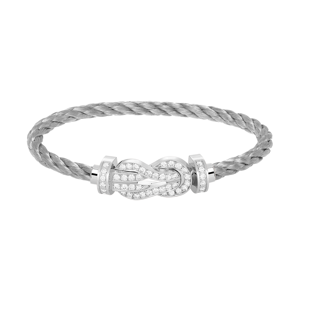 [⭐Shinejoy]CHANCE LARGE 8 FIGURE BUCKLE FULL DIAMOND BRACELET SILVER