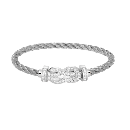 [⭐Shinejoy]CHANCE LARGE 8 FIGURE BUCKLE FULL DIAMOND BRACELET SILVER