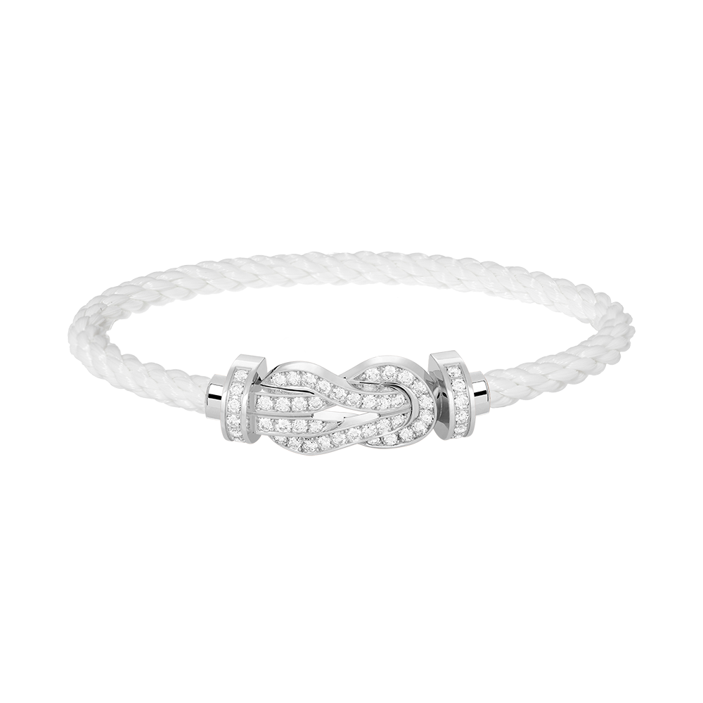 [⭐Shinejoy]CHANCE LARGE 8 FIGURE BUCKLE FULL DIAMOND BRACELET SILVER