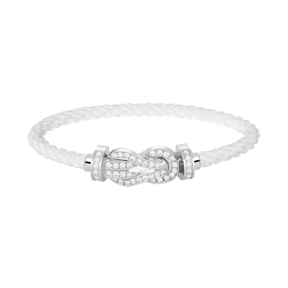 [⭐Shinejoy]CHANCE LARGE 8 FIGURE BUCKLE FULL DIAMOND BRACELET SILVER