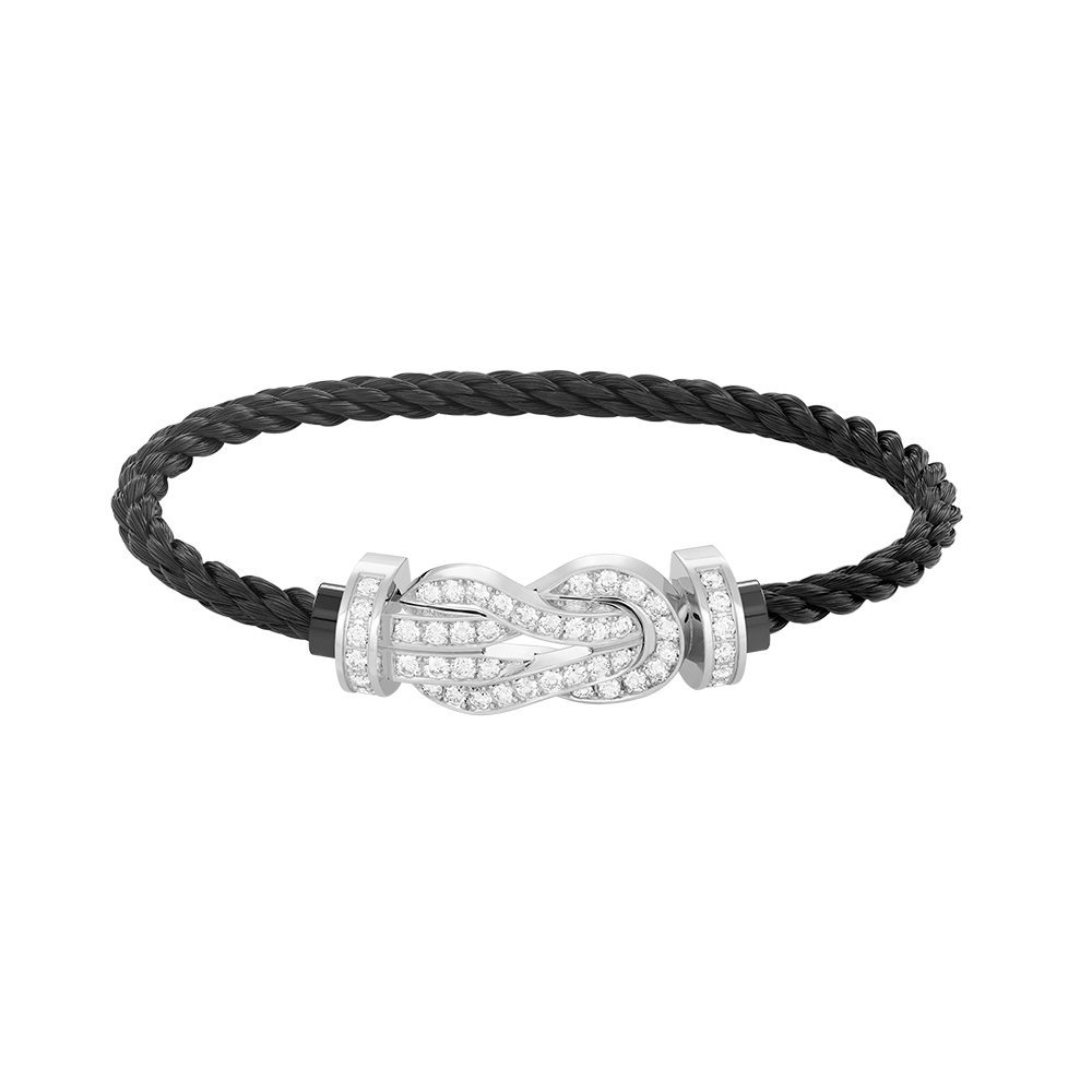 [⭐Shinejoy]CHANCE LARGE 8 FIGURE BUCKLE FULL DIAMOND BRACELET SILVER