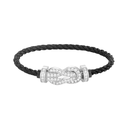 [⭐Shinejoy]CHANCE LARGE 8 FIGURE BUCKLE FULL DIAMOND BRACELET SILVER