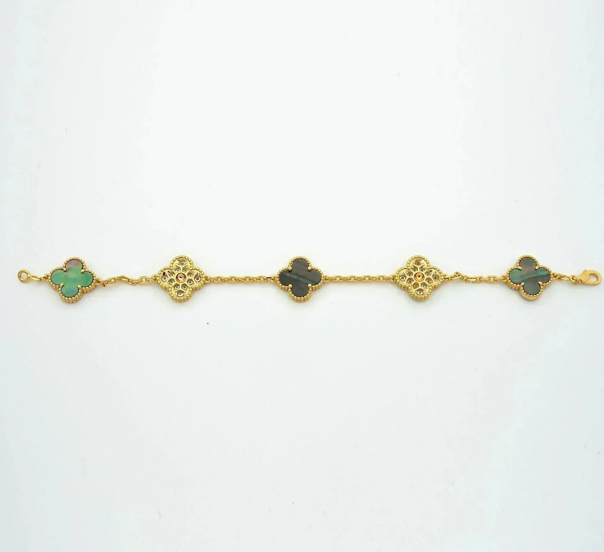 [⭐Shinejoy] CLOVER 5 MOTIF GRAY MOP BRACELET COLLECTION
