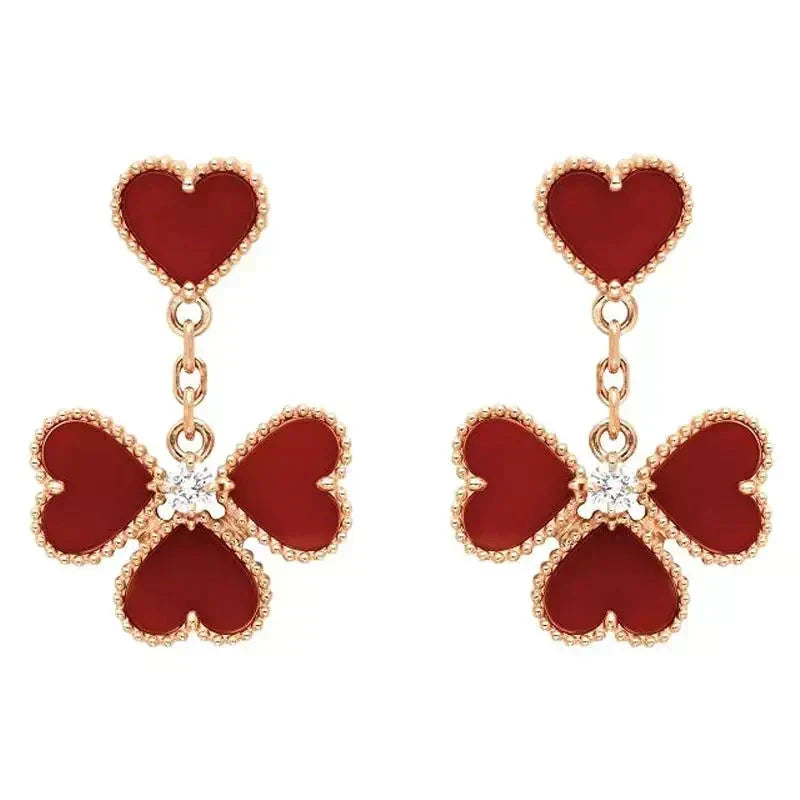 [⭐Shinejoy]SWEET CLOVER CARNELIAN EARRINGS