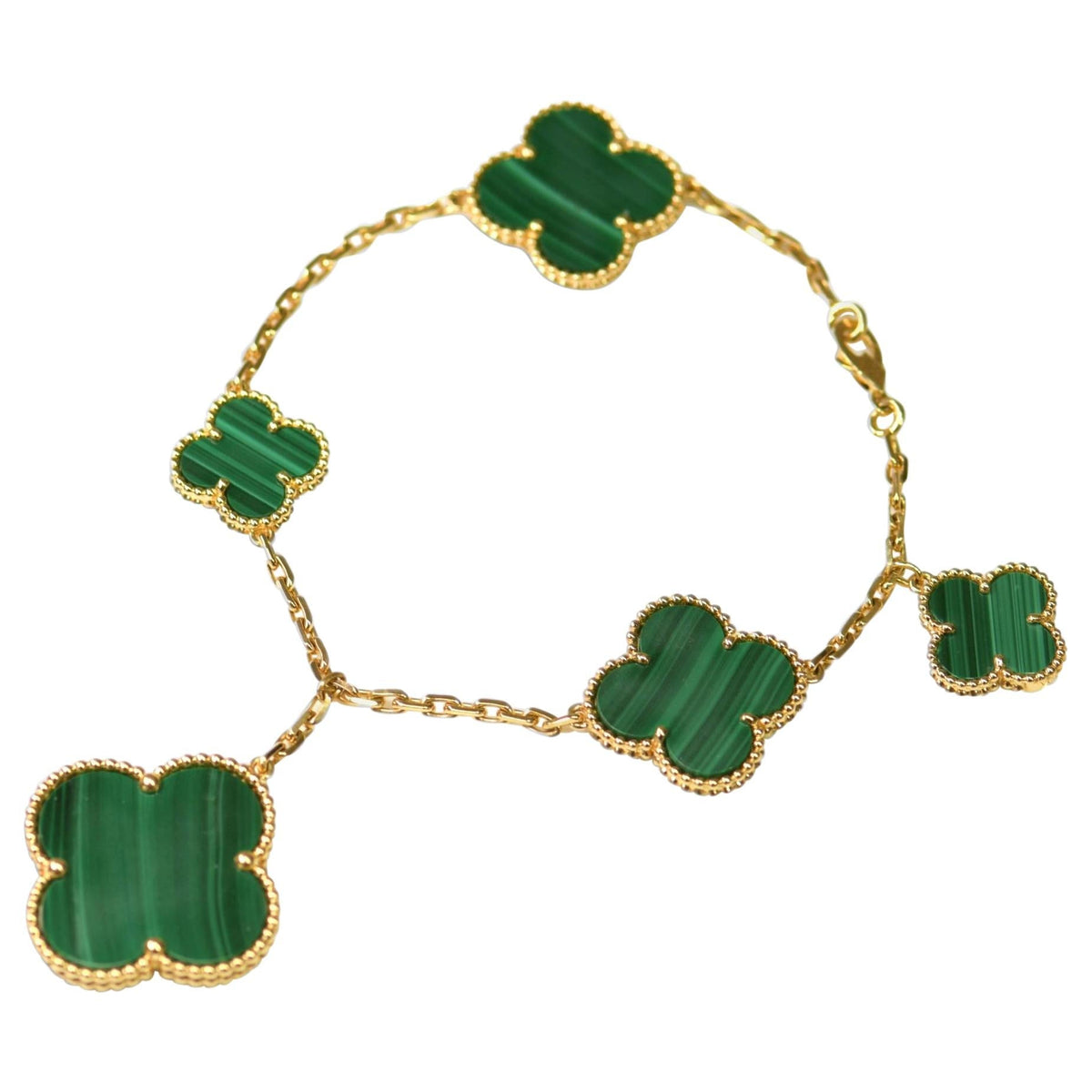 [⭐Shinejoy]MAGIC CLOVER MALACHITE GOLD BRACELET 5 MOTIFS