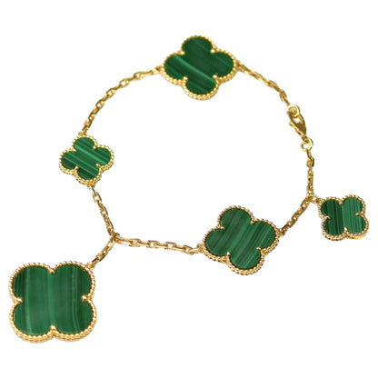 [⭐Shinejoy]MAGIC CLOVER MALACHITE GOLD BRACELET 5 MOTIFS