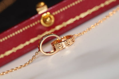 [⭐Shinejoy]LOVE NECKLACE PINK GOLD AND SILVER