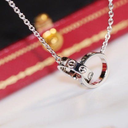 [⭐Shinejoy]LOVE NECKLACE PINK GOLD AND SILVER