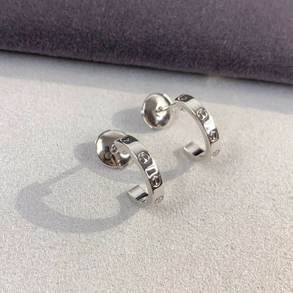 [⭐Shinejoy]LOVE EARRINGS 2.65MM SILVER