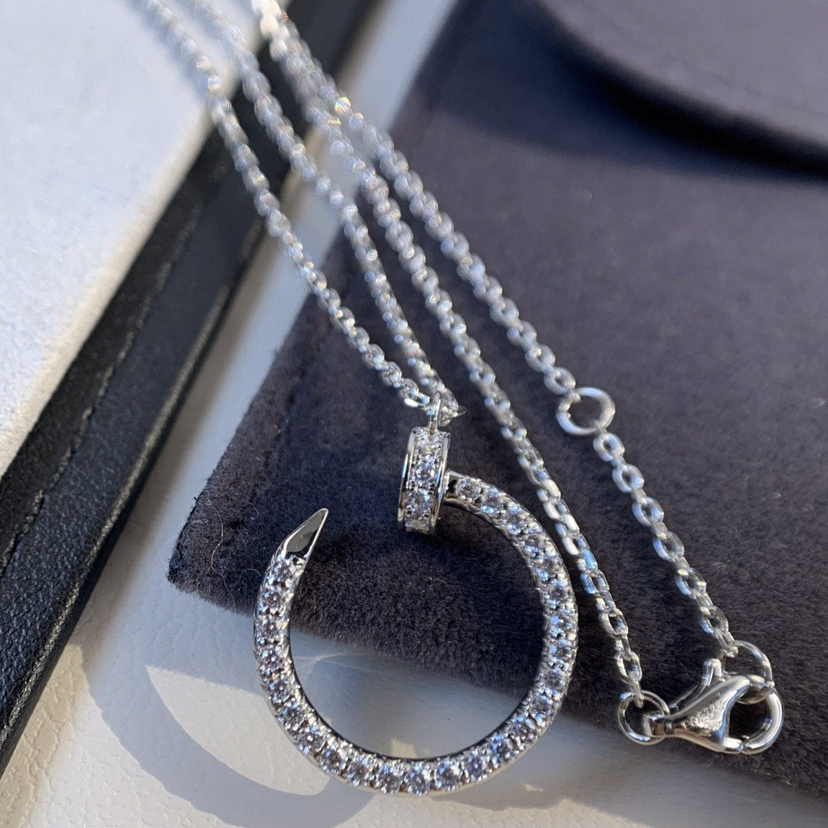 [⭐Shinejoy]JUSTE NECKLACE SILVER DIAMONDS