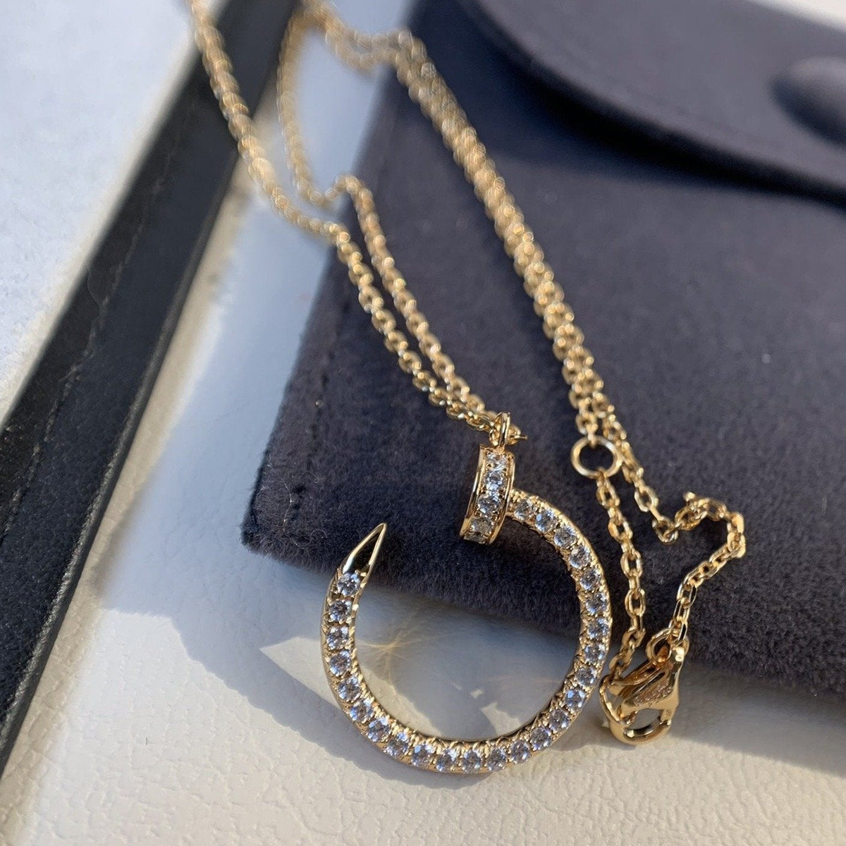 [⭐Shinejoy]JUSTE NECKLACE PINK GOLD DIAMONDS