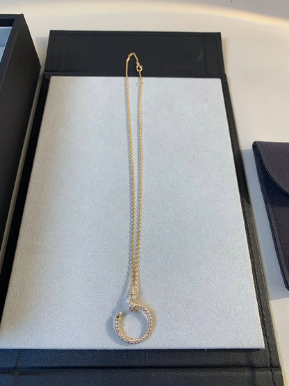 [⭐Shinejoy]JUSTE NECKLACE PINK GOLD DIAMONDS