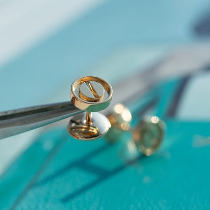[⭐Shinejoy]LOVE EARRINGS PINK GOLD 10MM