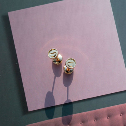[⭐Shinejoy]LOVE EARRINGS PINK GOLD 10MM
