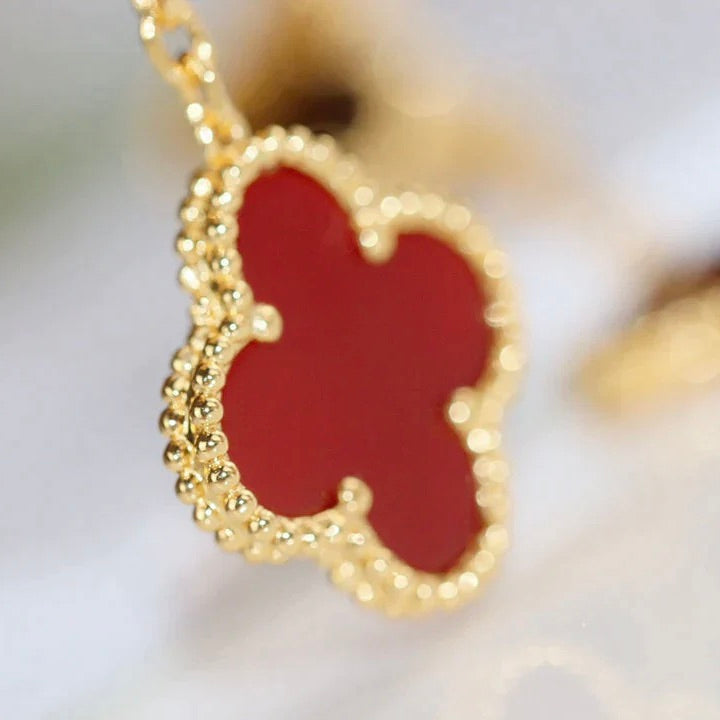 [⭐Shinejoy]CLOVER  2 MOTIF  TIGER EYE CARNELIAN EARRINGS