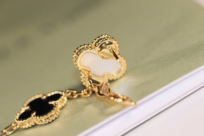 [⭐Shinejoy]CLOVER EARRINGS GOLD ONYX MOP 3 MOTIF