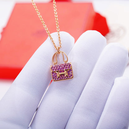 [⭐Shinejoy]CONSTANCE PEDANT PURPLE DIAMOND NECKLACE