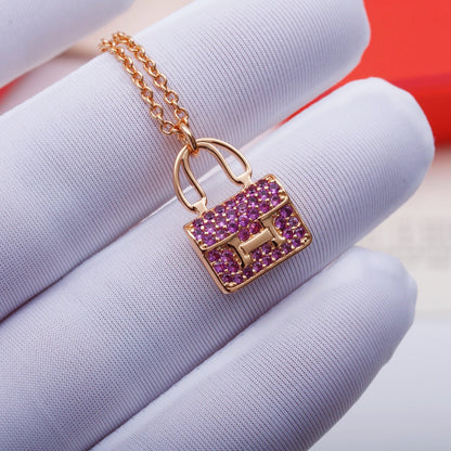 [⭐Shinejoy]CONSTANCE PEDANT PURPLE DIAMOND NECKLACE