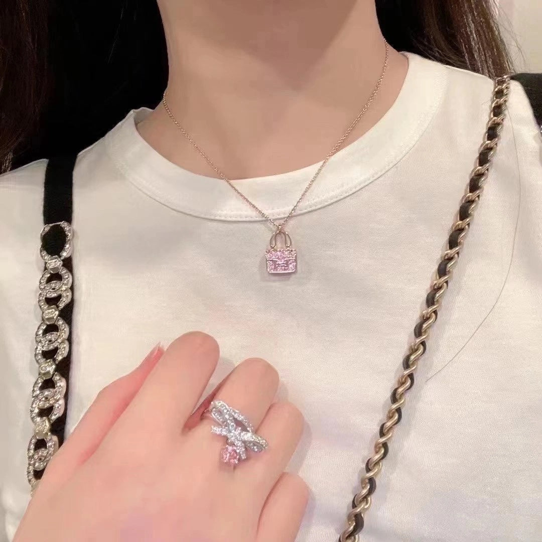 [⭐Shinejoy]CONSTANCE PEDANT PURPLE DIAMOND NECKLACE