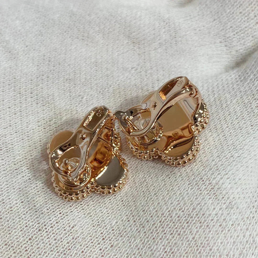 [⭐Shinejoy]CLOVER MEDIUM 1 MOTIFS CARNELIAN  DIAMOND earrings