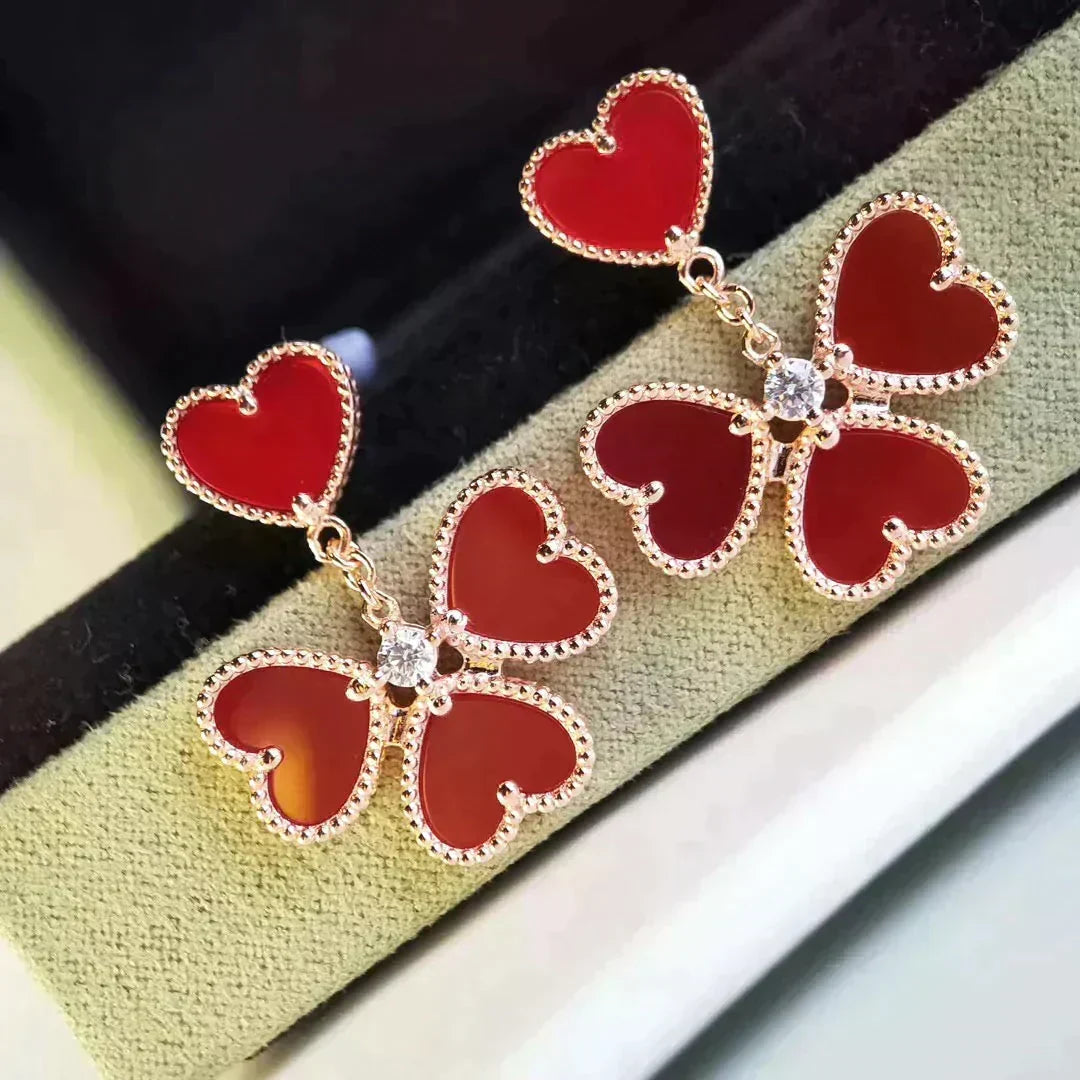 [⭐Shinejoy]SWEET CLOVER CARNELIAN EARRINGS