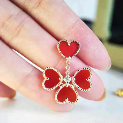 [⭐Shinejoy]SWEET CLOVER CARNELIAN EARRINGS