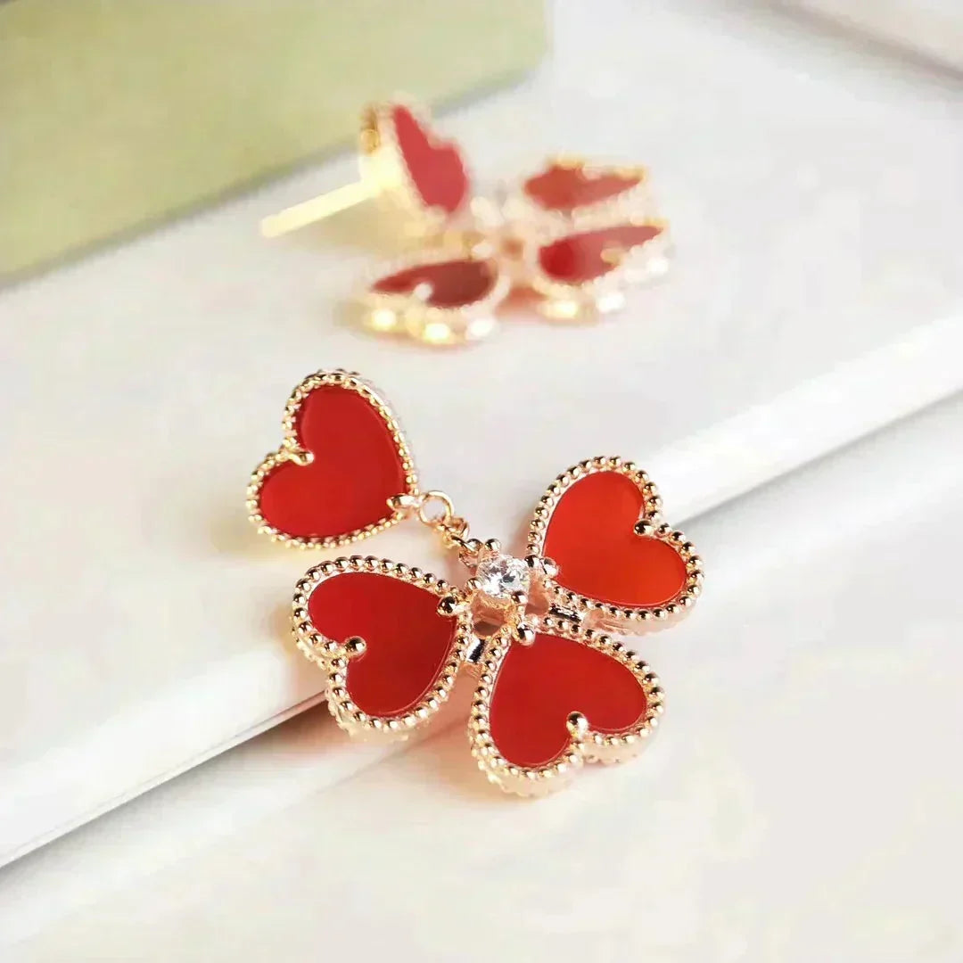 [⭐Shinejoy]SWEET CLOVER CARNELIAN EARRINGS