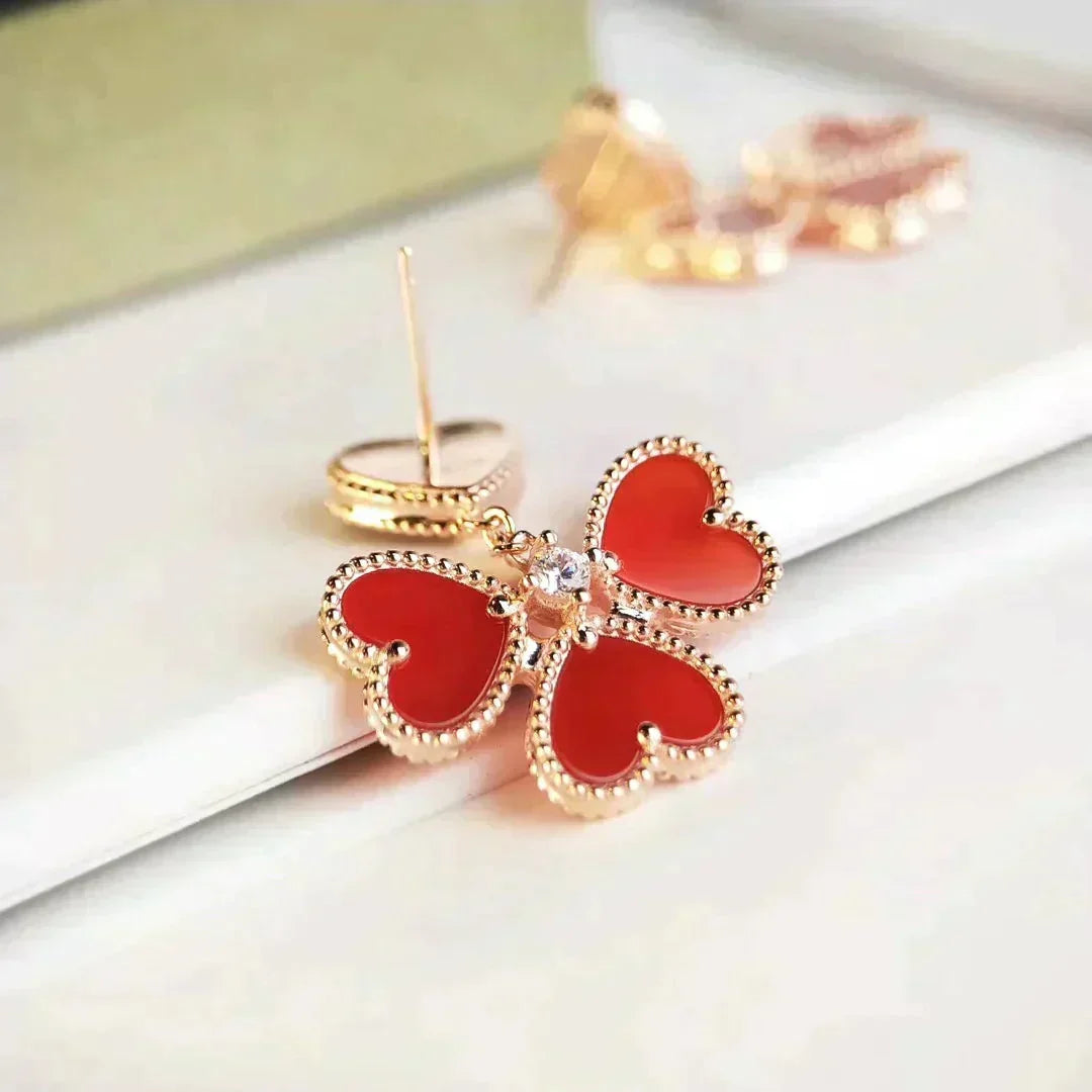 [⭐Shinejoy]SWEET CLOVER CARNELIAN EARRINGS