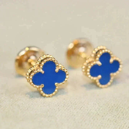 [⭐Shinejoy]CLOVER MINI 9.5MM TURQUOISE EARRINGS