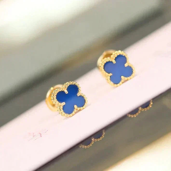 [⭐Shinejoy]CLOVER MINI 9.5MM TURQUOISE EARRINGS