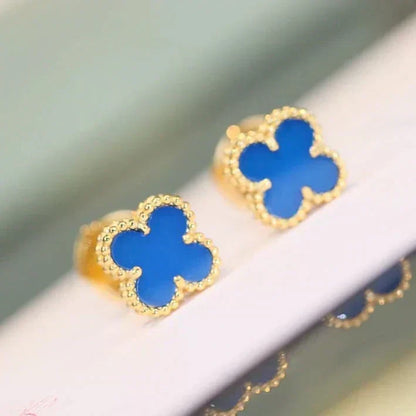 [⭐Shinejoy]CLOVER MINI 9.5MM TURQUOISE EARRINGS