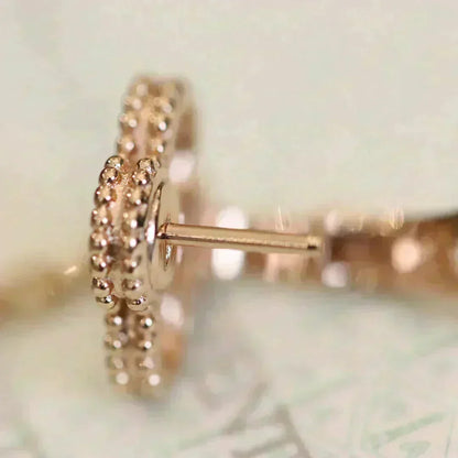 [⭐Shinejoy]CLOVER MEDIUM 1 MOTIFS FUll DIAMOND EARRINGS