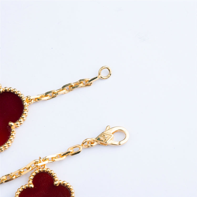 [⭐Shinejoy]CLOVER BRACELET 5 MOTIFS CARNELIAN TIGER EYE