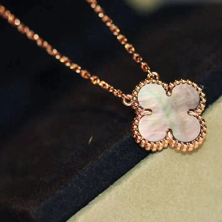 [⭐Shinejoy]CLOVER 15MM  GRAY MOTHER OF PEARL NECKLACE