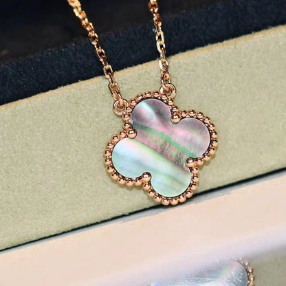 [⭐Shinejoy]CLOVER 15MM  GRAY MOTHER OF PEARL NECKLACE