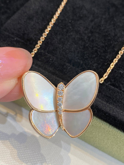 [⭐Shinejoy]BUTTERFLY GOLD MOP DIAMOND NECKLACE