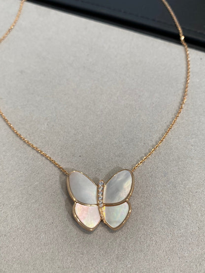 [⭐Shinejoy]BUTTERFLY GOLD MOP DIAMOND NECKLACE