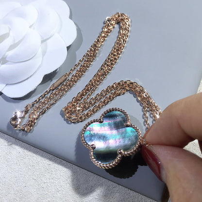 [⭐Shinejoy]CLOVER 25MM GOLD DARK MOP BIG CLOVER NECKLACE