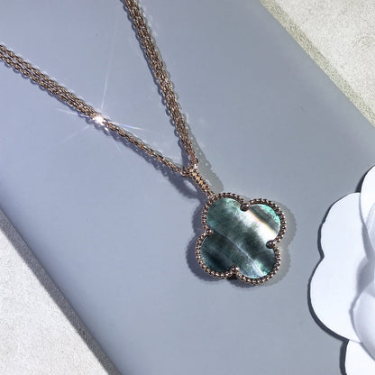 [⭐Shinejoy]CLOVER 25MM GOLD DARK MOP BIG CLOVER NECKLACE