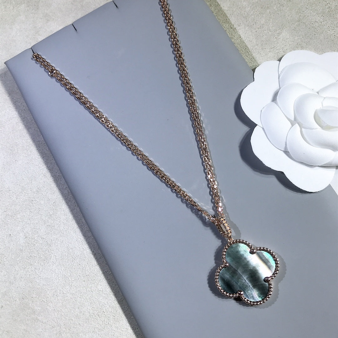 [⭐Shinejoy]CLOVER 25MM GOLD DARK MOP BIG CLOVER NECKLACE