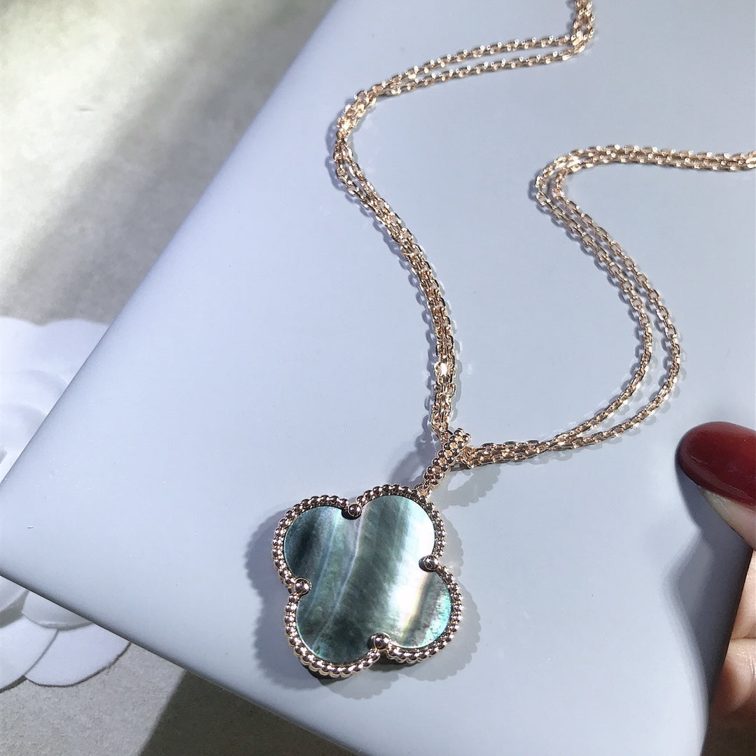 [⭐Shinejoy]CLOVER 25MM GOLD DARK MOP BIG CLOVER NECKLACE